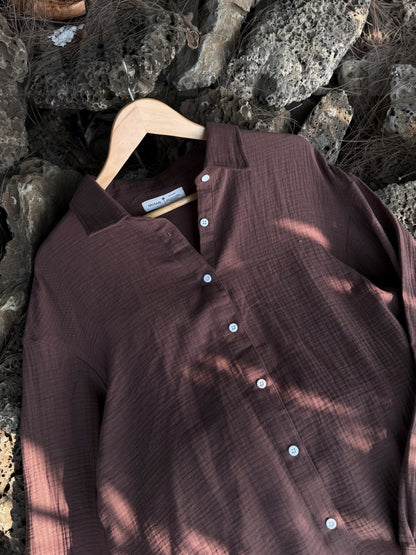 Dark Mocha Urban Baggy Shirt
