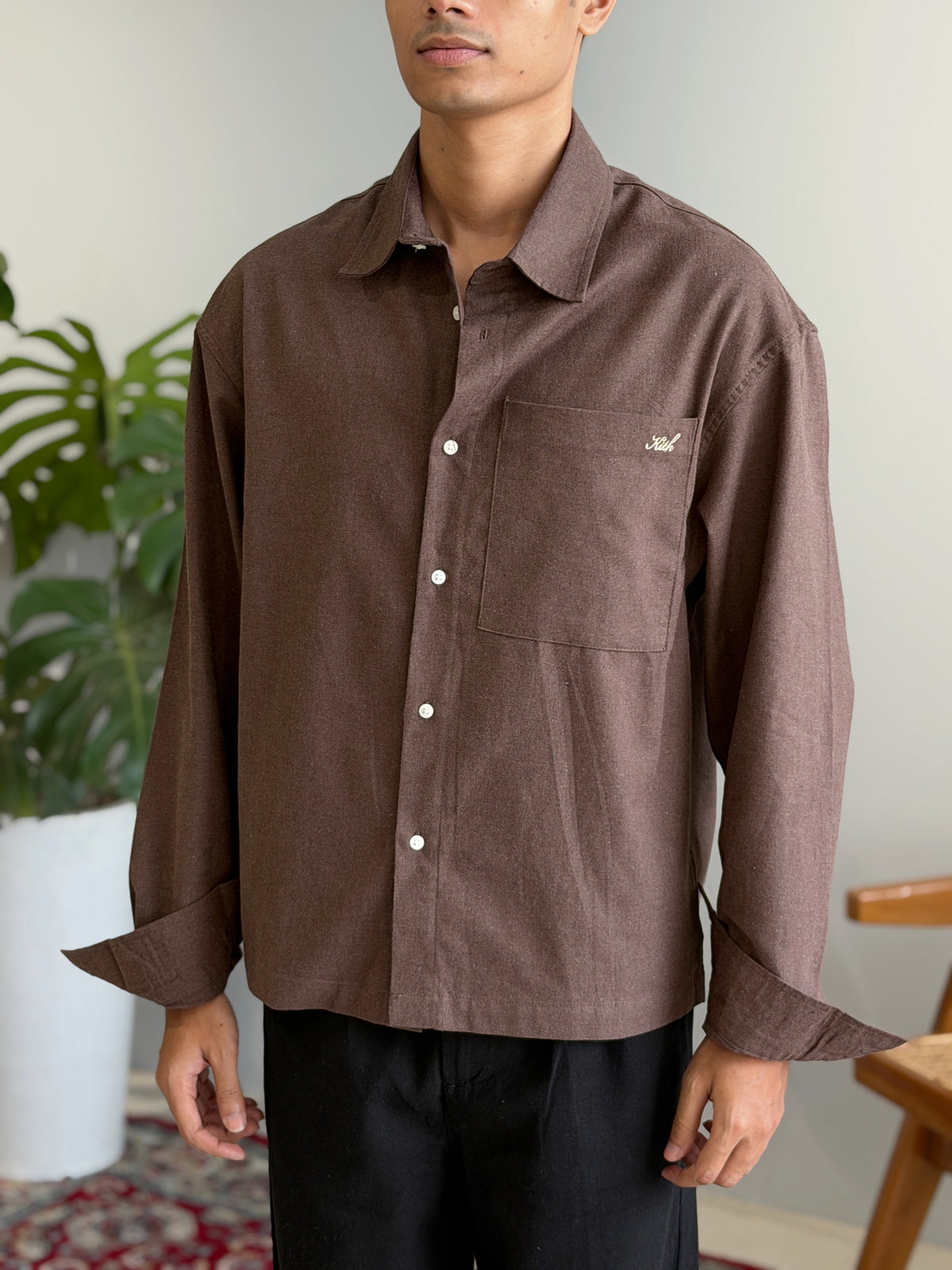 Aajkaal Flannel Shacket  - Vintage Mocha