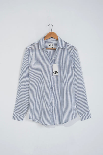 Baby Blue Old Money Full Sleeve Shirt