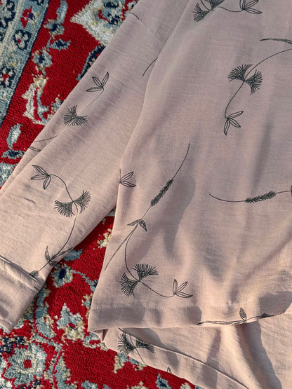 Aajkaal Printed Baggy Shirt - Peach