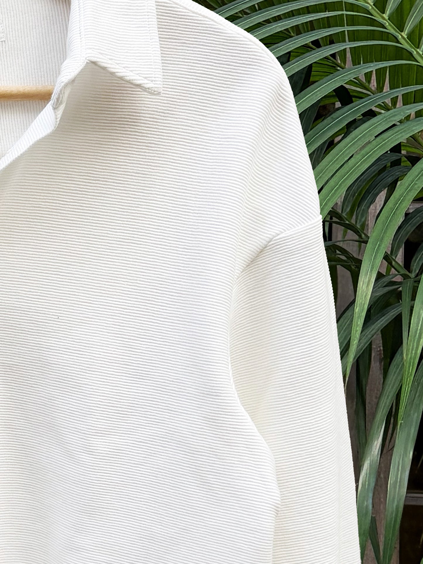 White Textured Full Sleeve Shirt