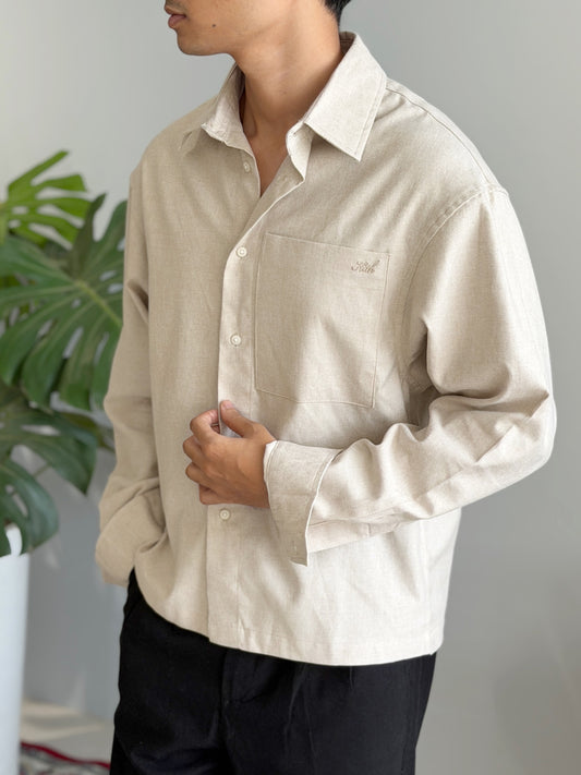 Aajkaal Flannel Shacket  - Offwhite