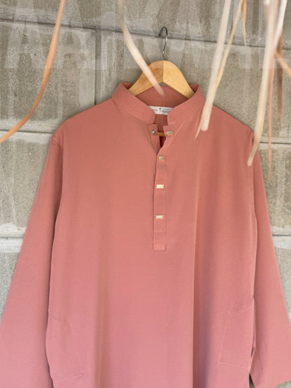 AajKaal Peach Pink Minimul Panjabi