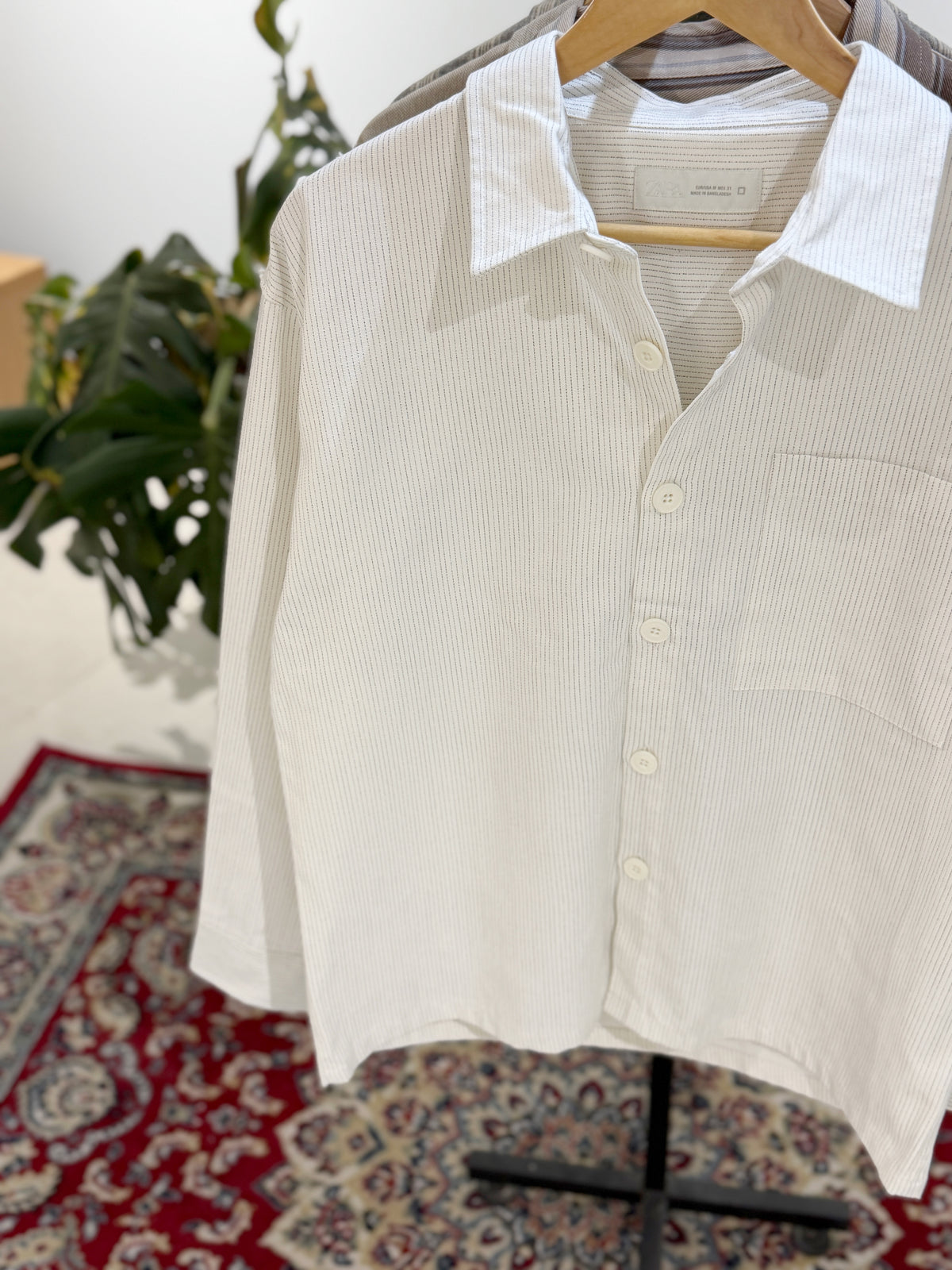 The Drape Shirt  -  White Stripe