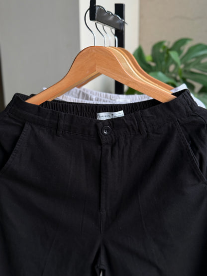 Black Linen Baggy Pant