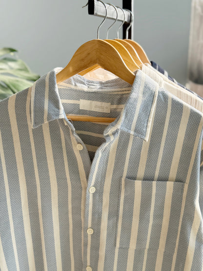 The Textured Drop - Blue Stripe