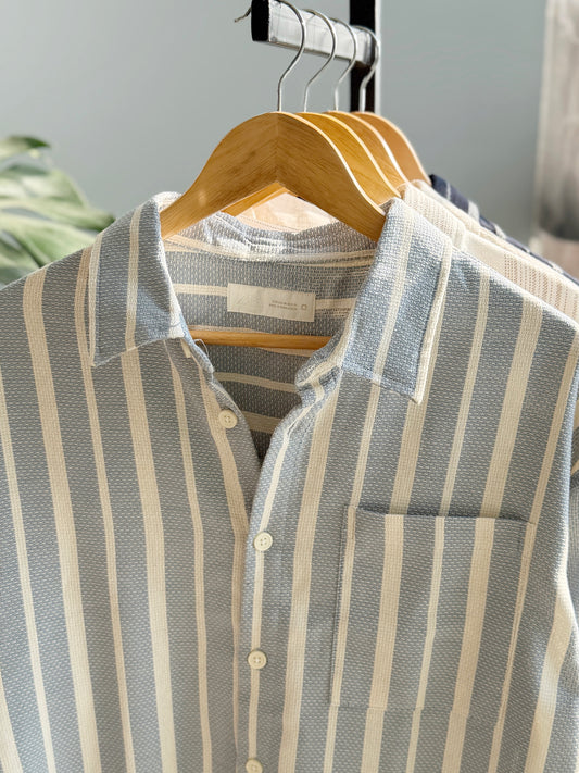 The Textured Drop - Blue Stripe