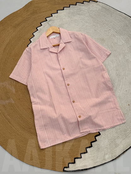 Baby Pink Old Money Cuban Shirt