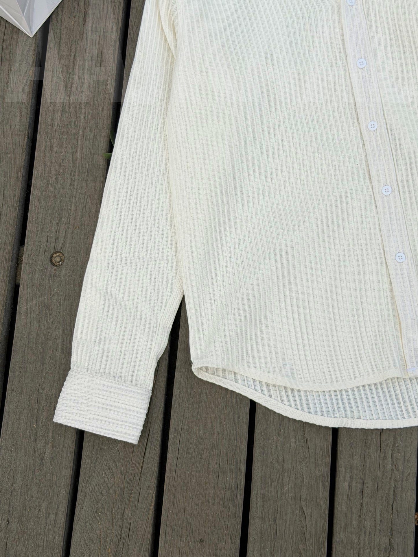 Textured Urban White Full Sleeve Shirt