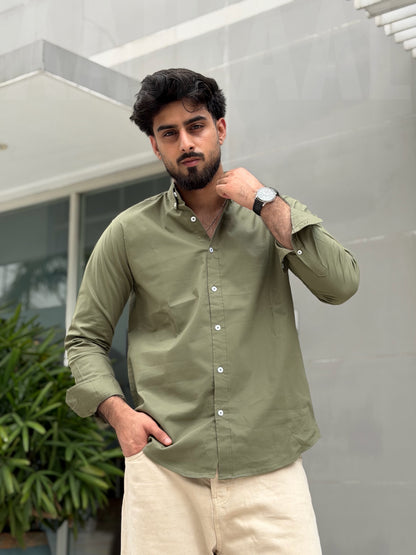 Oxford Olive Full Sleeve Shirt