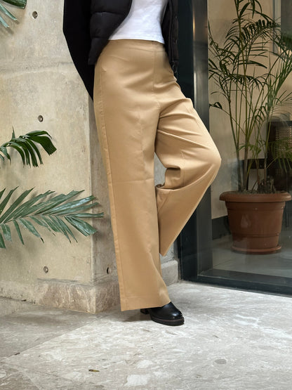Beige Essential Loose Fitted Pant