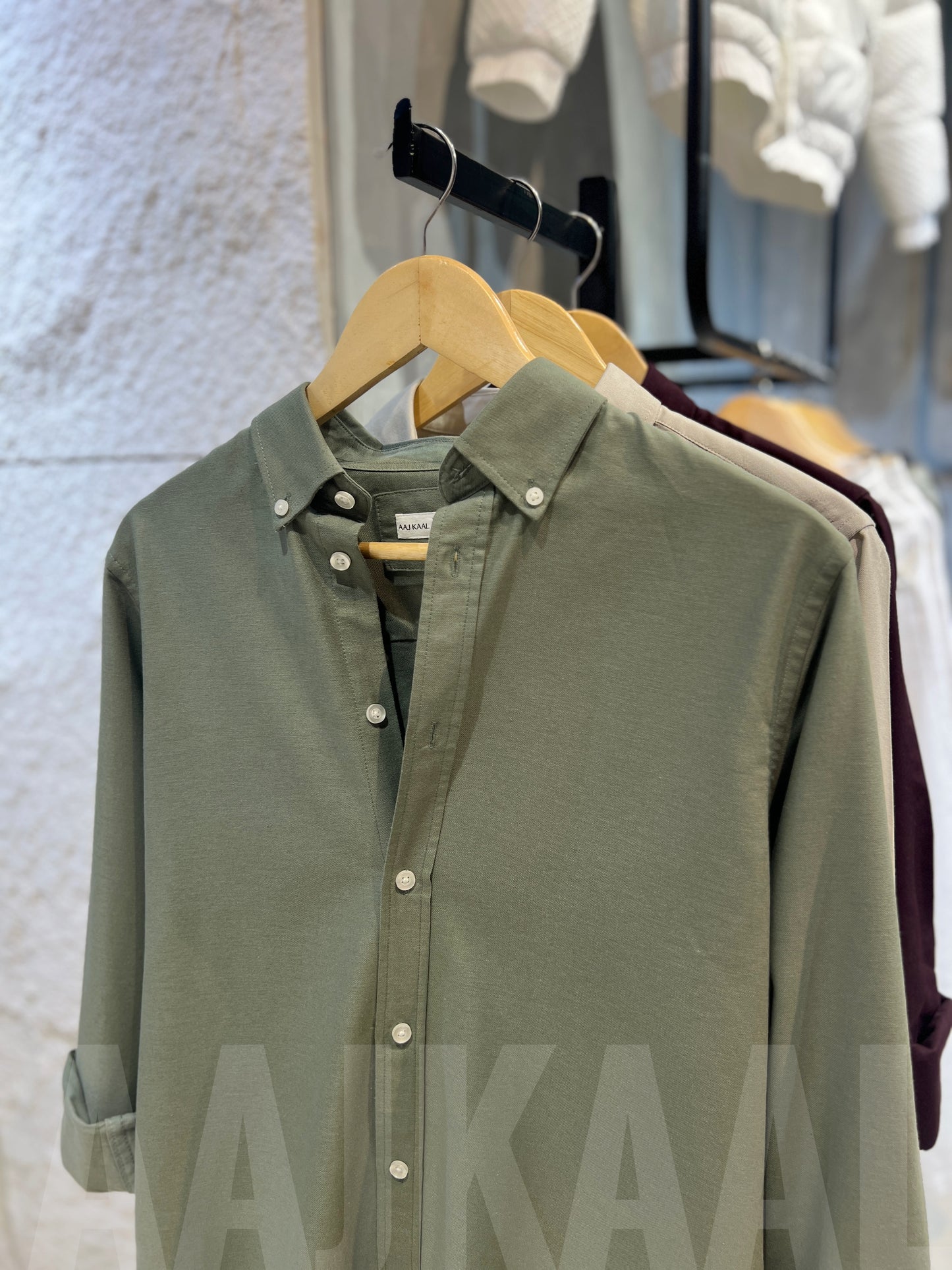 Mist Olive Oxford Full Sleeve Shirt