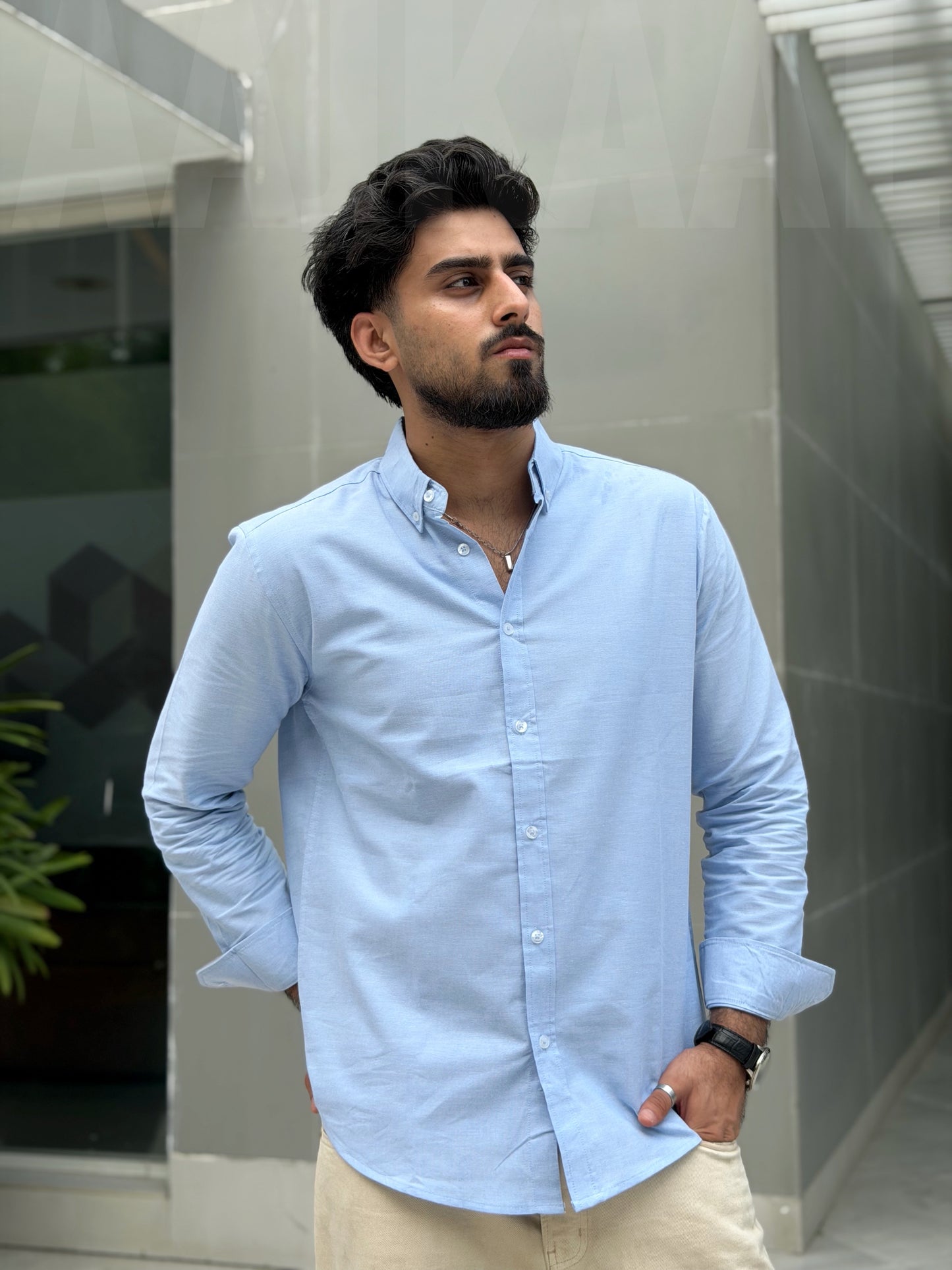 Oxford Sky Blue Full Sleeve Shirt