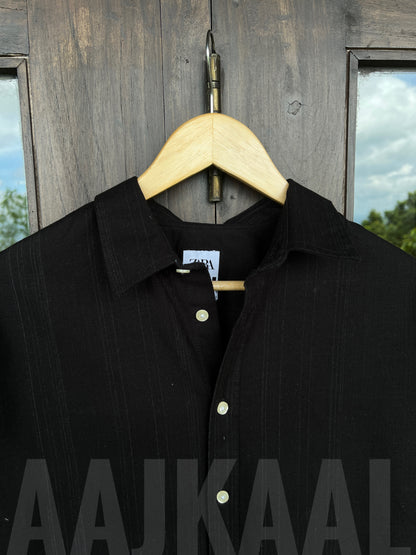 Black Gentle Stripe Full Sleeve Shirt