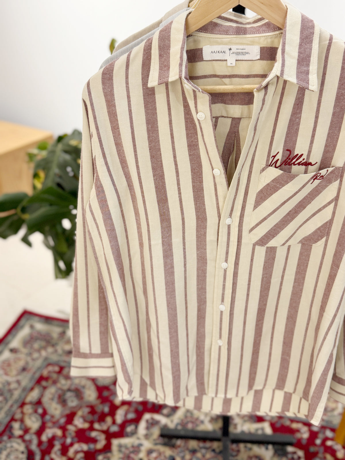The William RW Shirt  -  Peach Stripe.
