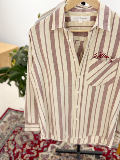 The William RW Shirt  -  Peach Stripe.