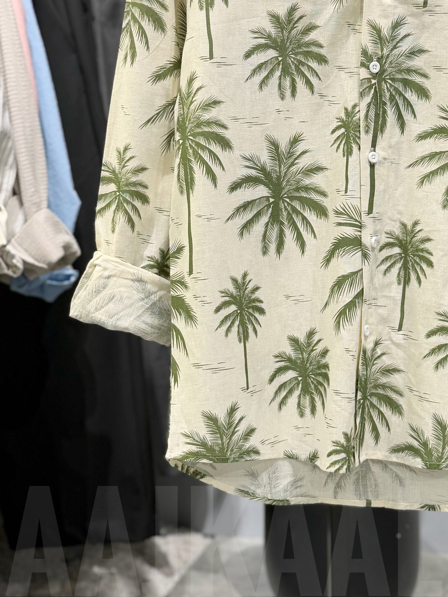 Palm Tree Textured Full Sleeve Shirt