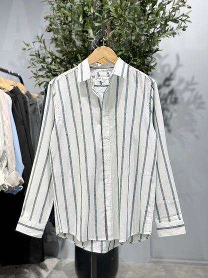 Mist Grey Old Money Full Sleeve Shirt