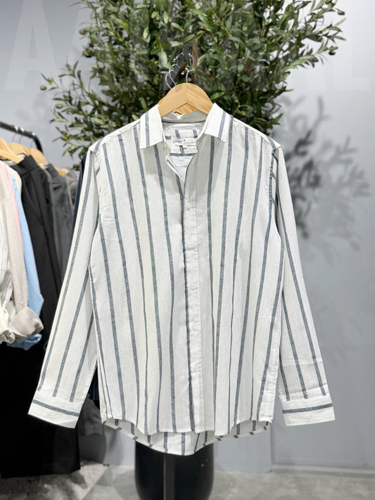 Mist Grey Old Money Full Sleeve Shirt