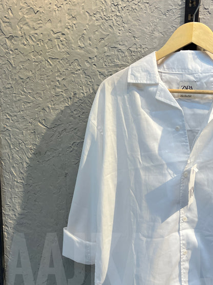 White Linen Oversized Shirt