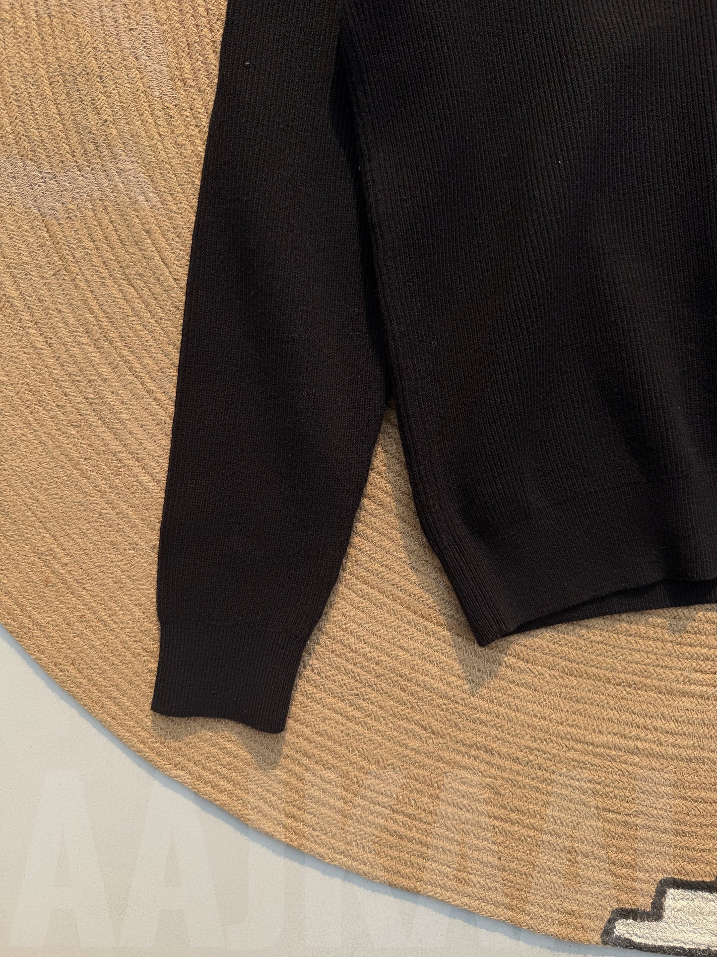 Black High Neck Half Zip Oversized Knitted Sweater
