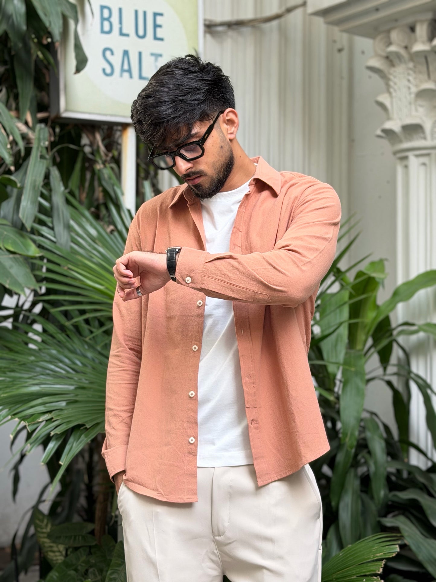 Muted Salmon Gentle Craft Full Sleeve Shirt