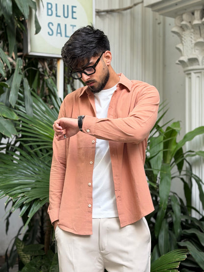 Muted Salmon Gentle Craft Full Sleeve Shirt