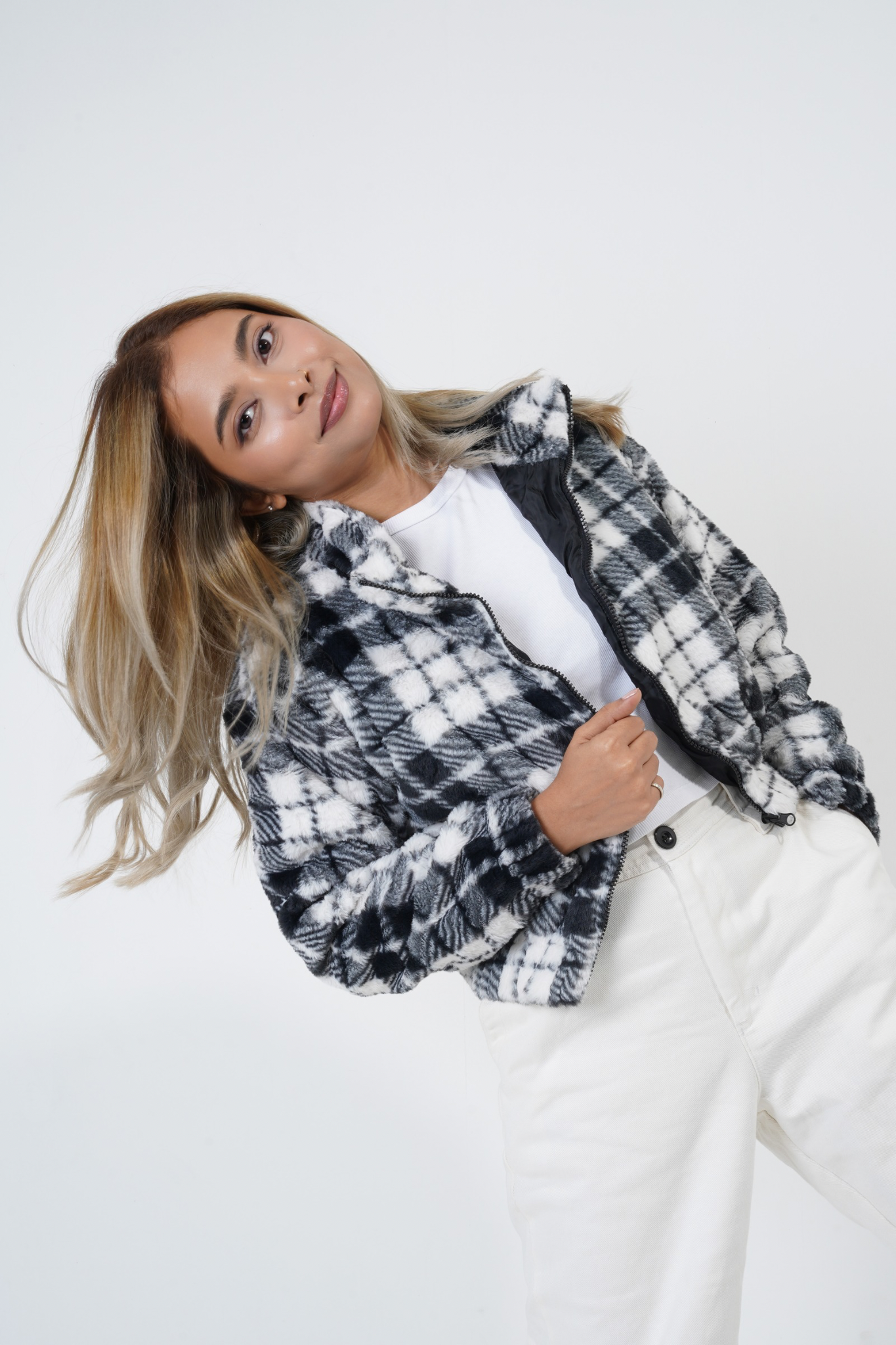 Femme Plaid Crop Jacket