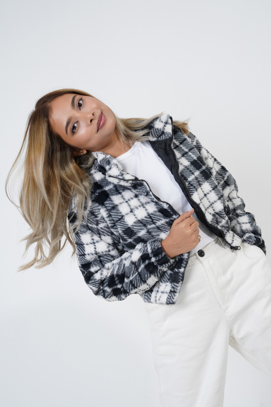 Femme Plaid Crop Jacket