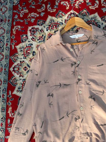 Aajkaal Printed Baggy Shirt - Peach