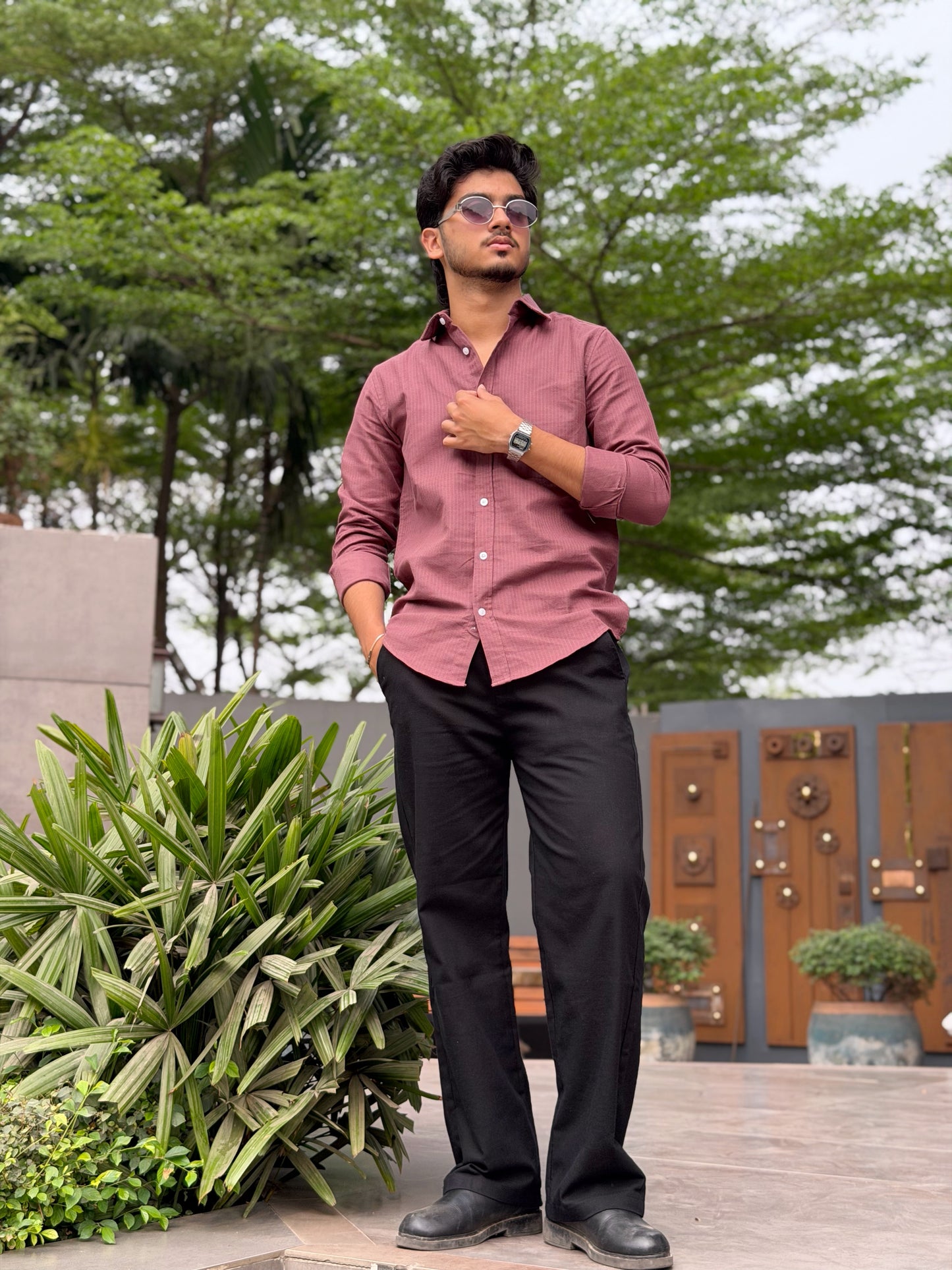 Fancy Dusty Rose Full Sleeve Shirt