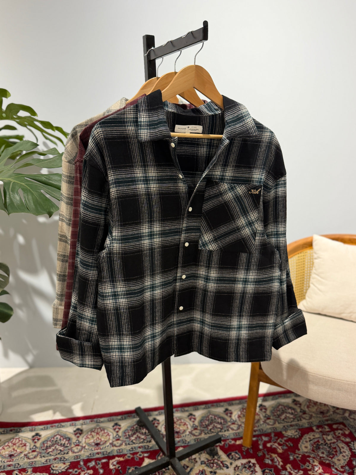 Aajkaal Flannel Shacket  - Urban Black Check.