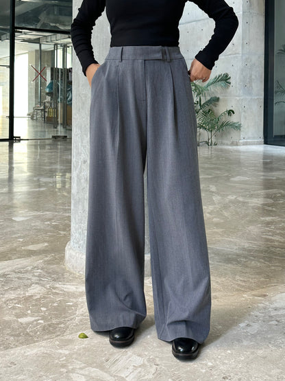 Urban Grey High Waist Wide Leg Pant
