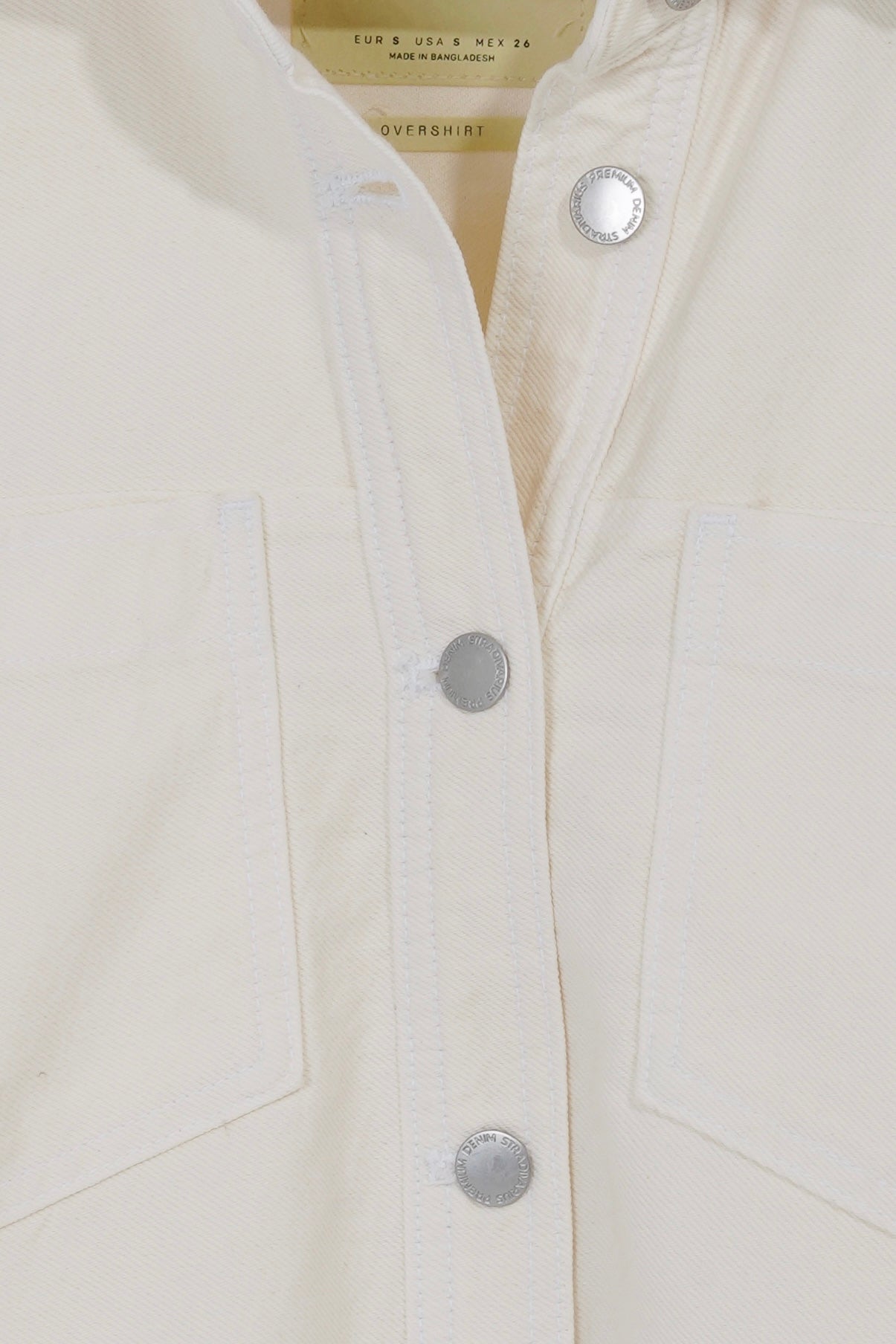 Femme Off-white Denim Embroidered Shacket.