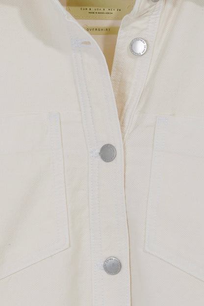 Femme Off-white Denim Embroidered Shacket.