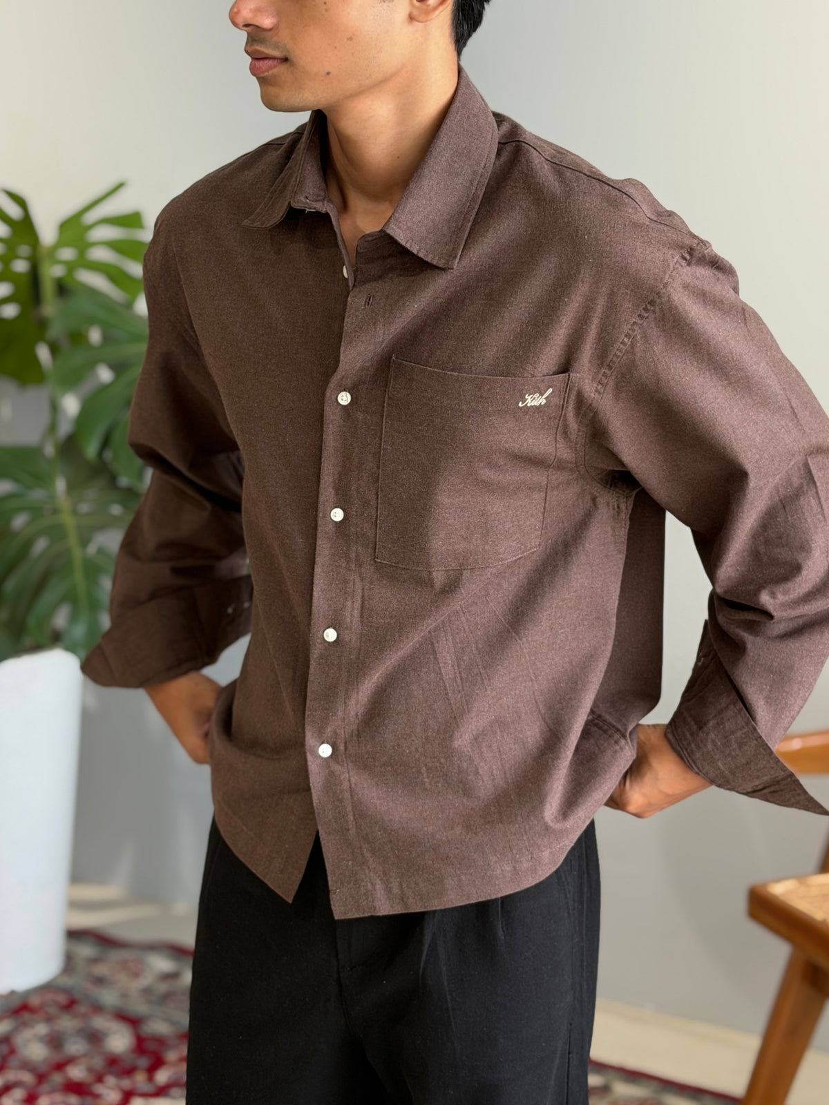 Aajkaal Flannel Shacket  - Vintage Mocha