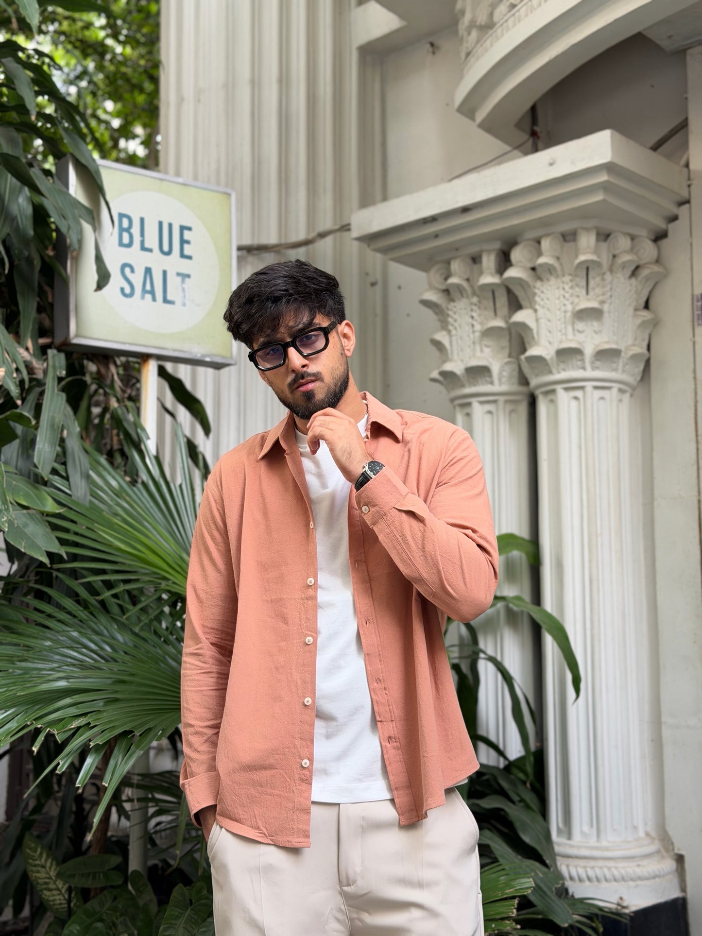 Muted Salmon Gentle Craft Full Sleeve Shirt