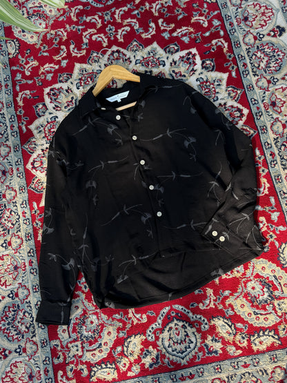 Aajkaal Printed Baggy Shirt - Black