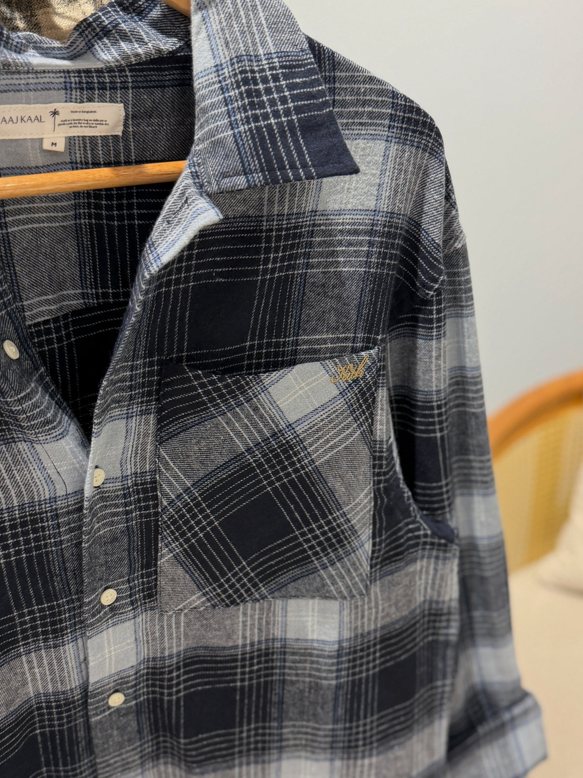 Aajkaal Flannel Shacket  - Vintage Navy Plaid