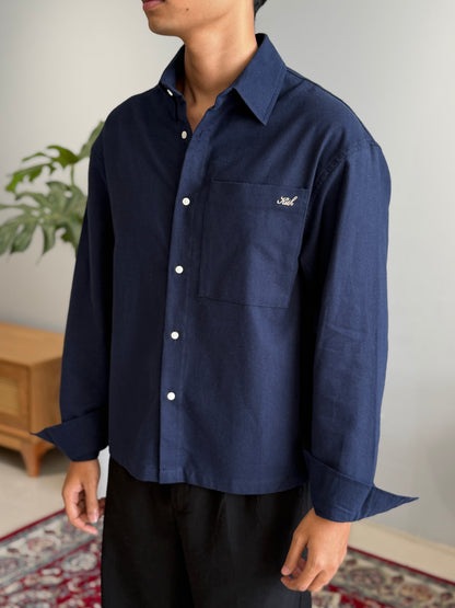 Aajkaal Flannel Shacket  - Midnight Navy
