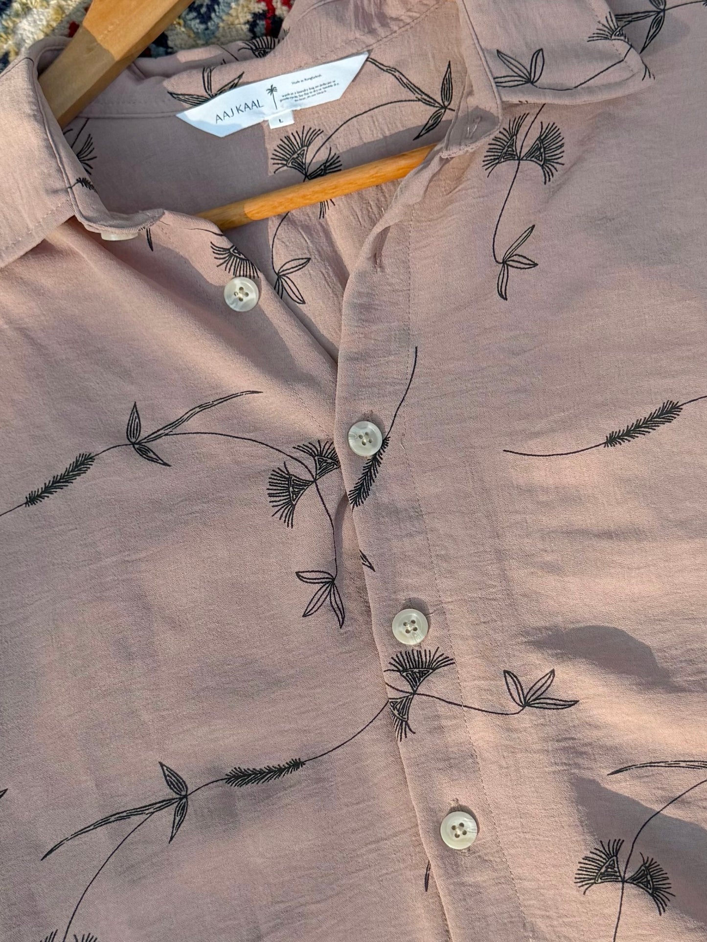 Aajkaal Printed Baggy Shirt - Peach