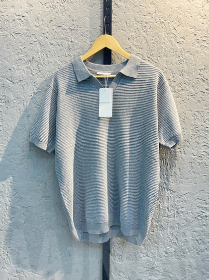 Aajkaal Grey Knitted Polo Shirt