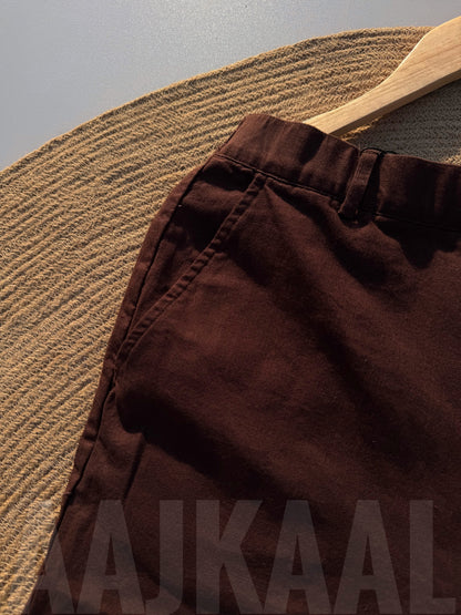 Coffee Linen Baggy Pant