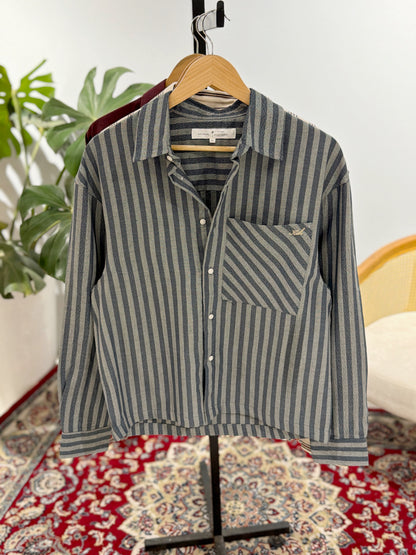 Aajkaal Flannel Shacket  - Vintage Teal Green