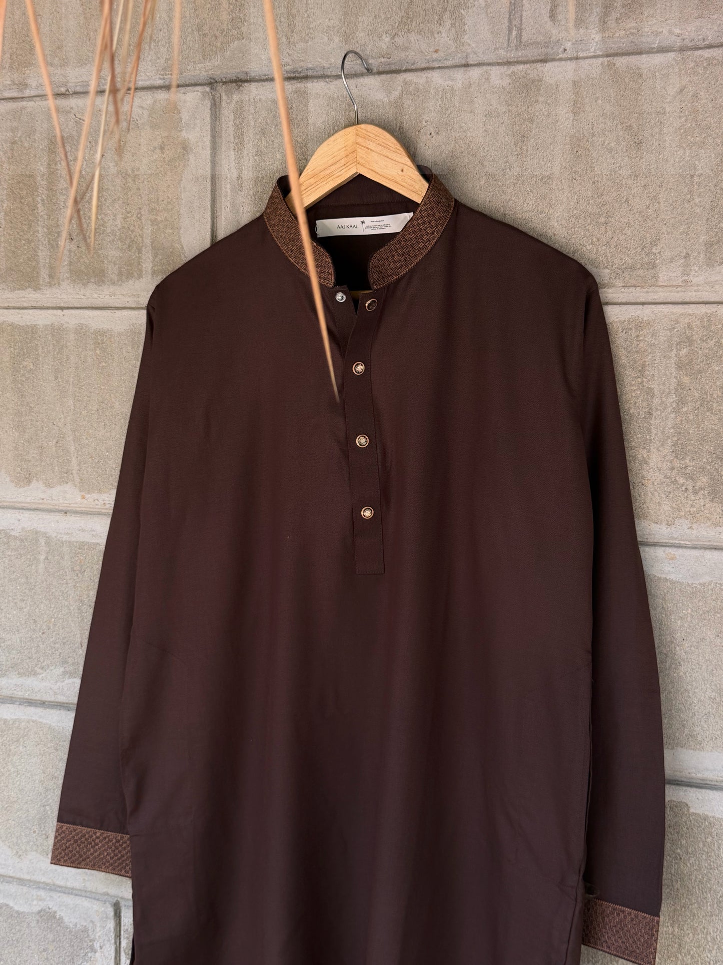 Coffee Elegant Embroidered Panjabi