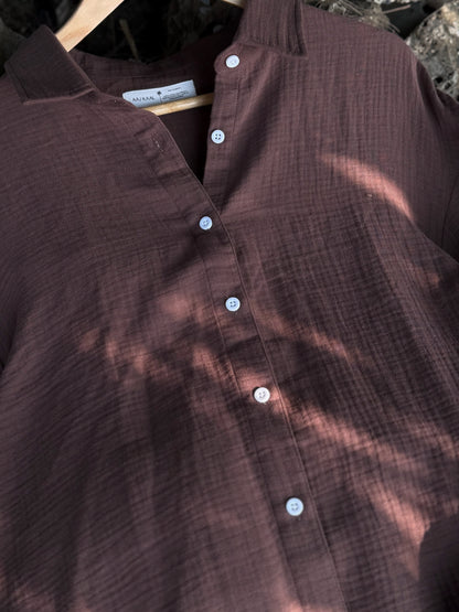 Dark Mocha Urban Baggy Shirt