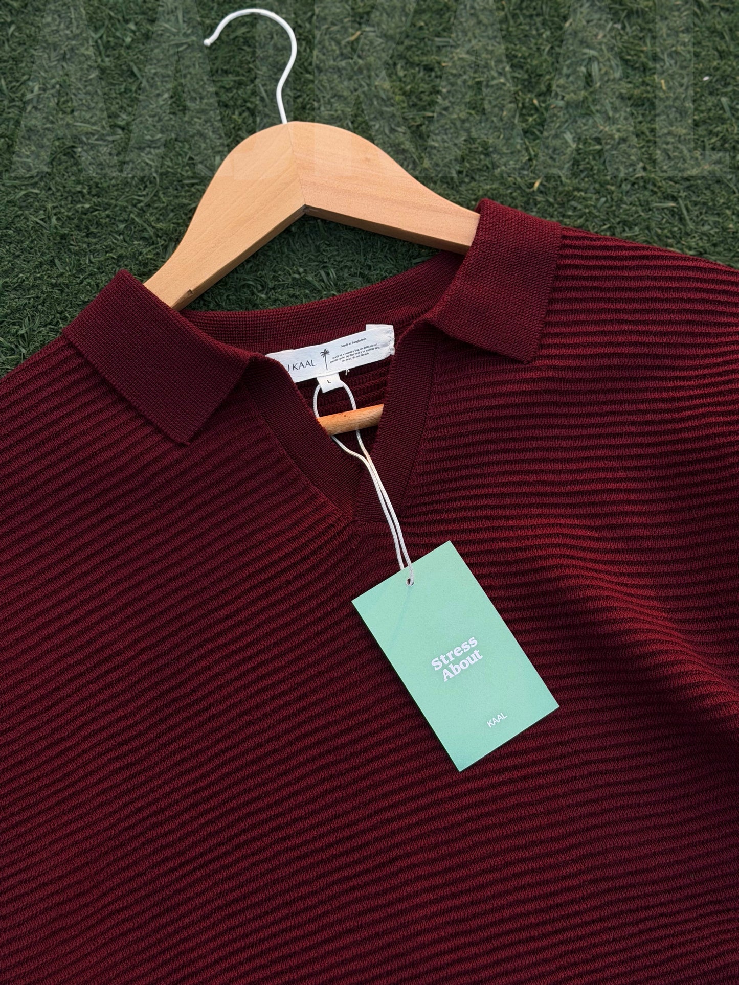 Aajkaal Dark Maroon Signature Knitted Polo