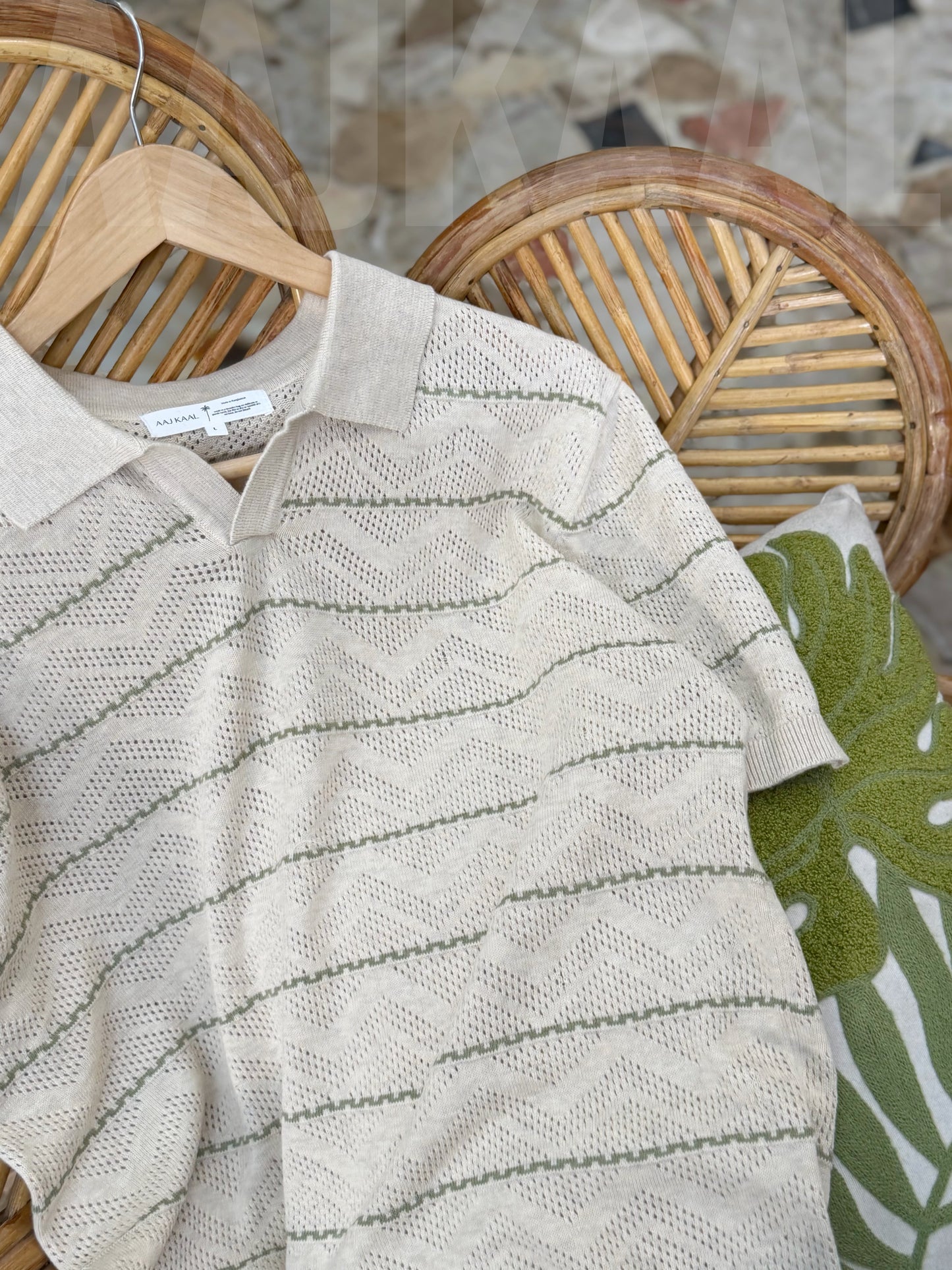 Off-white Zigzag Knitted Polo