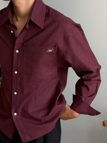Aajkaal Flannel Shacket  - Dark Maroon