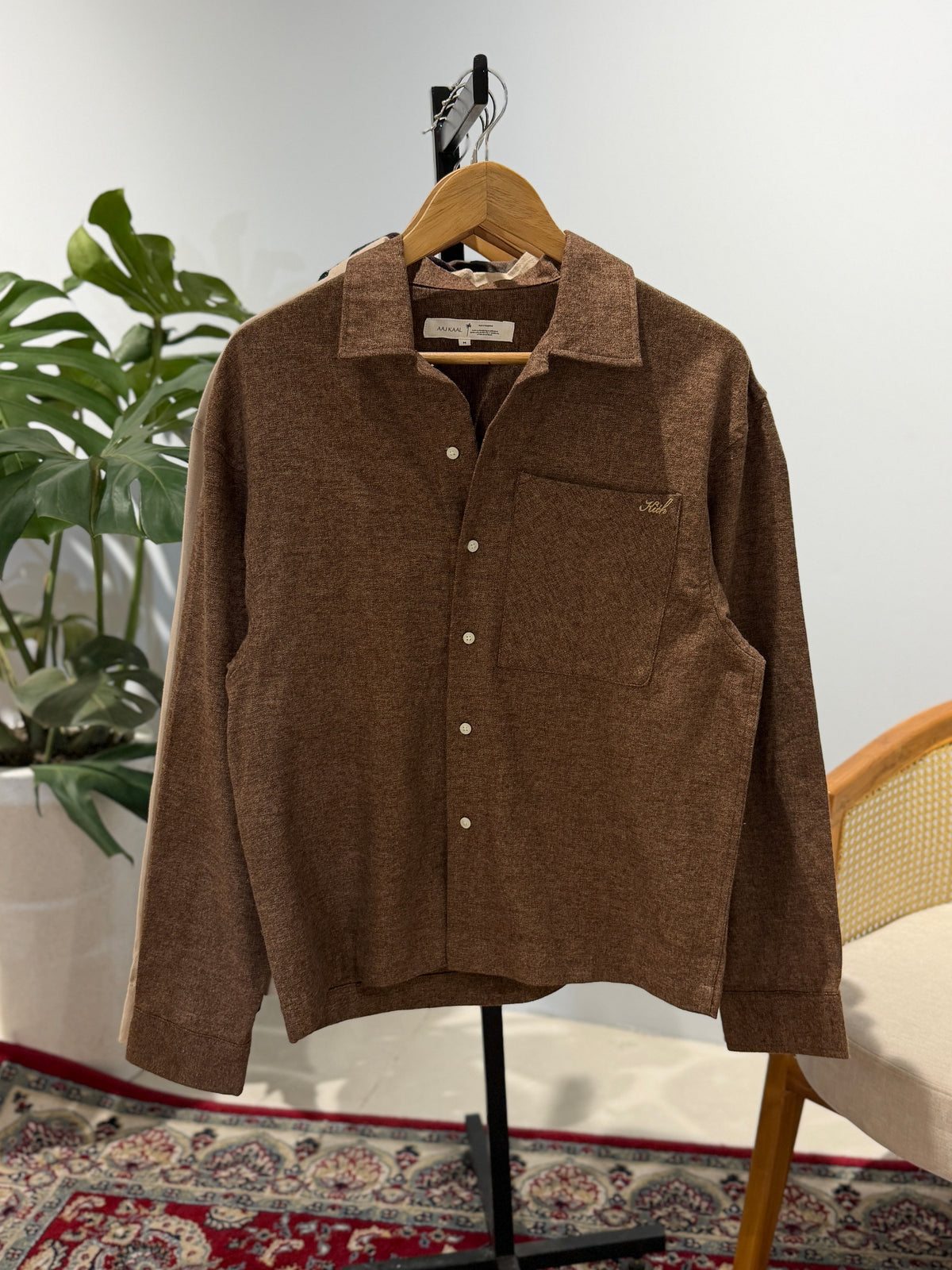 Aajkaal Flannel Shacket  - Espresso Brown